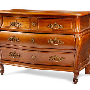 Appraisal: A French Provincial Walnut Bombe Commode th Century Height x