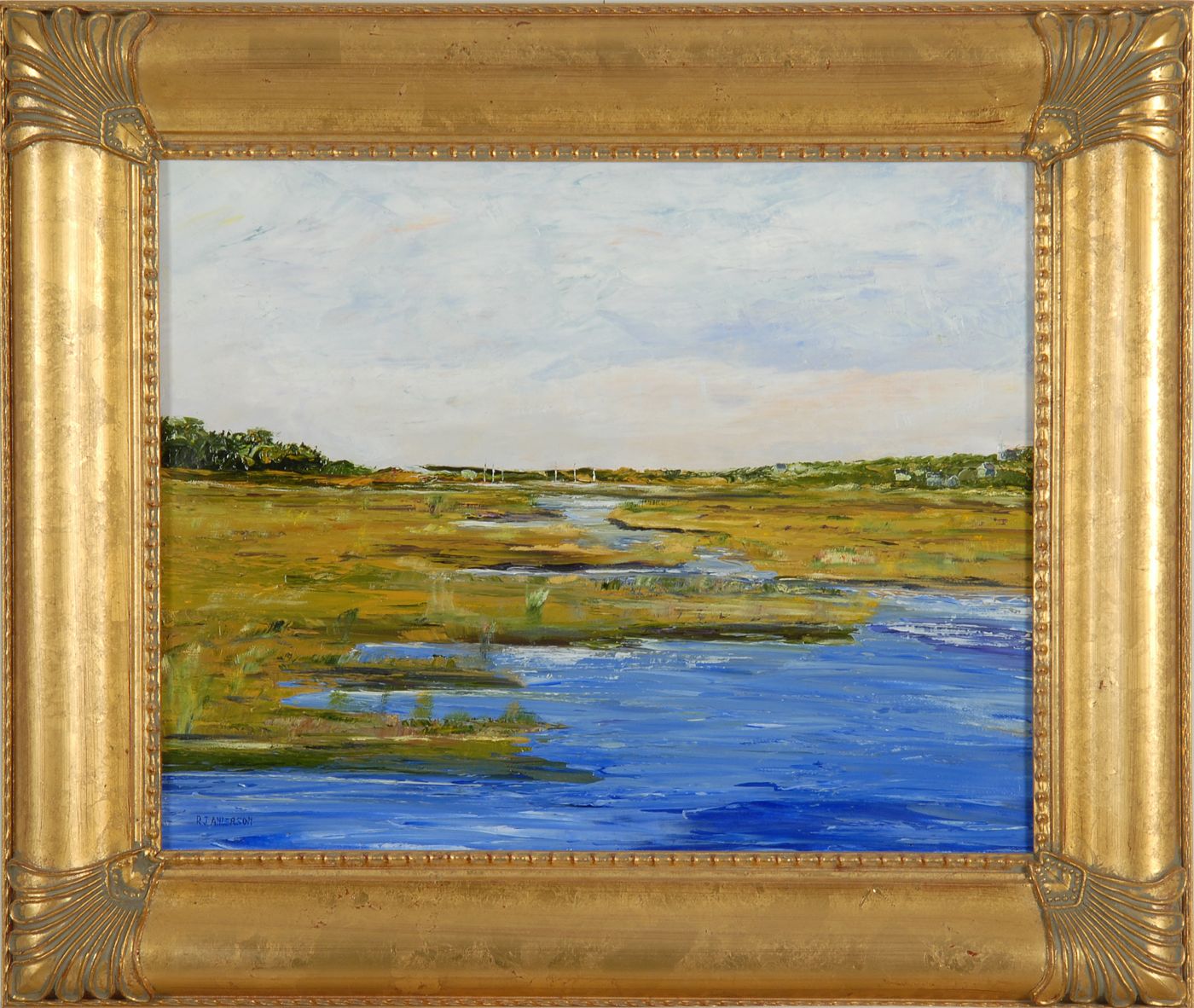 Appraisal: ROBERT J ANDERSONAmerican ContemporaryMarshside Sesuit Creek Dennis Ma Signed lower