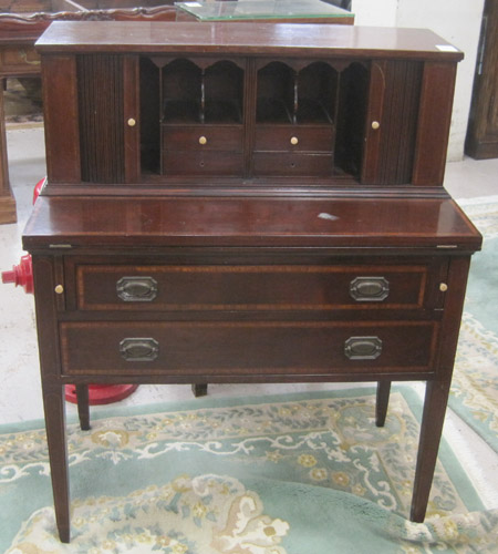 Appraisal: FEDERAL STYLE MAHOGANY WRITING DESK Wm A Berkey Furniture Co