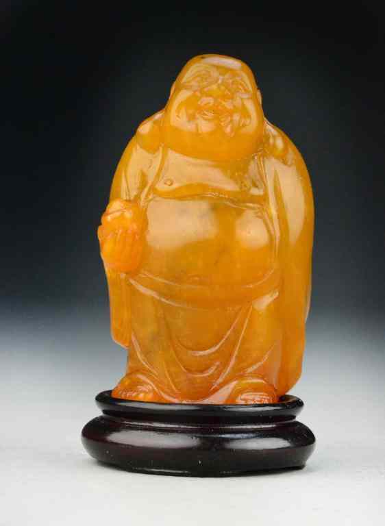 Appraisal: Chinese Tianhuang Stone BuddhaFinely carved to depict a laughing Buddha