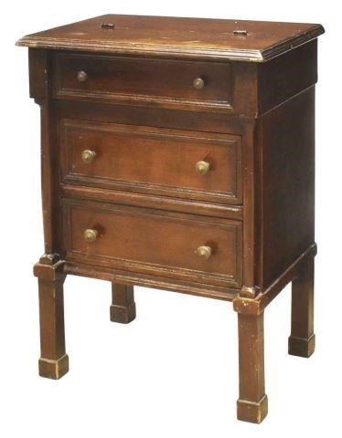 Appraisal: French Empire style petite bureau th c the hinged top