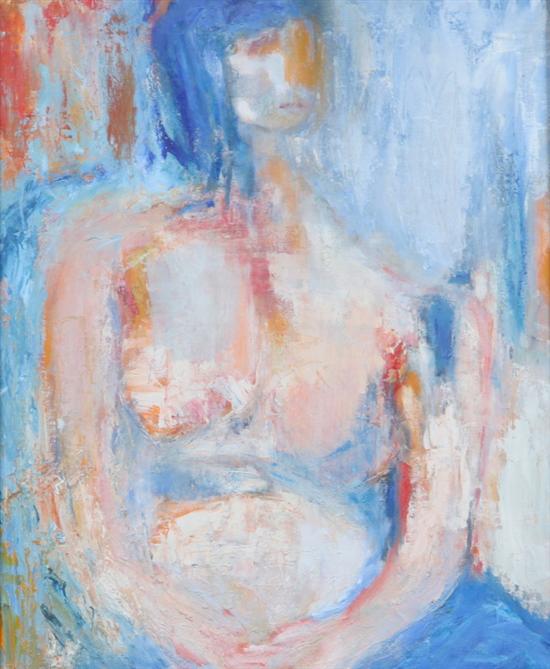 Appraisal: DINA WERFEL American th century BLUE ORANGE GIRL titled on