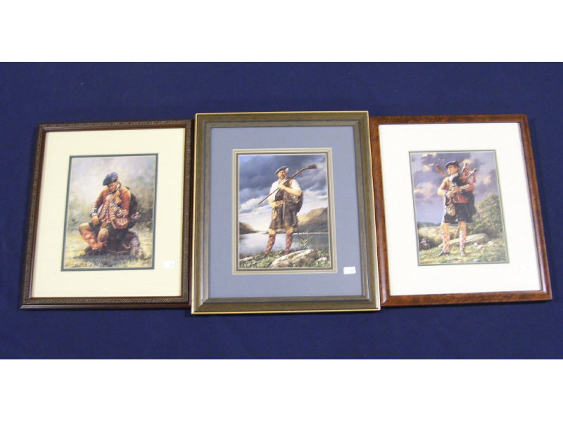 Appraisal: - Framed Scottish Highlander Prints Includes Highlander with rifle framed