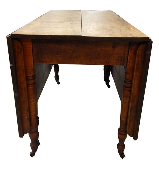 Appraisal: th C gateleg dining table with deep drop leaves maple