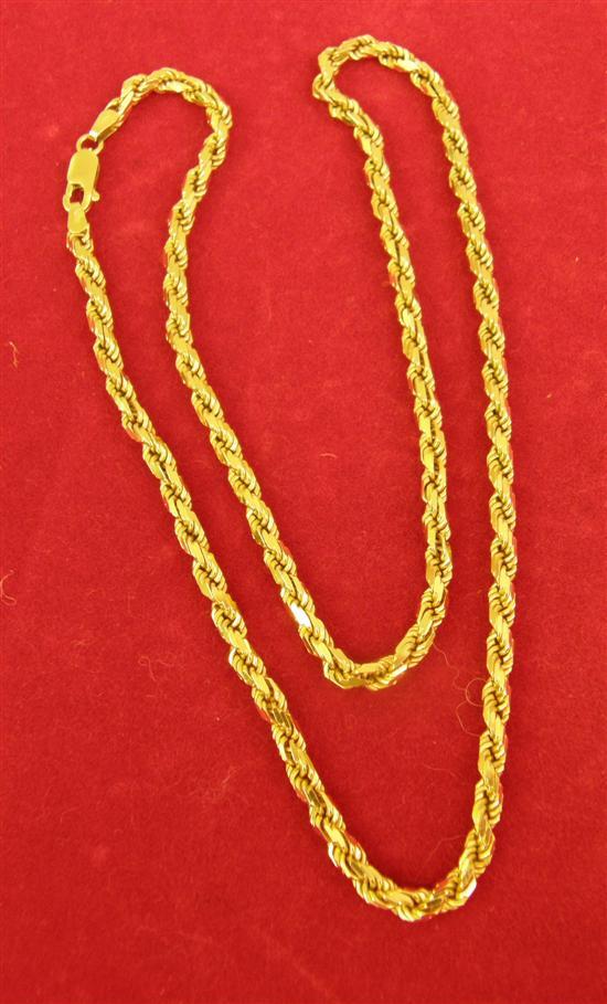 Appraisal: Gold rope twist necklace grams