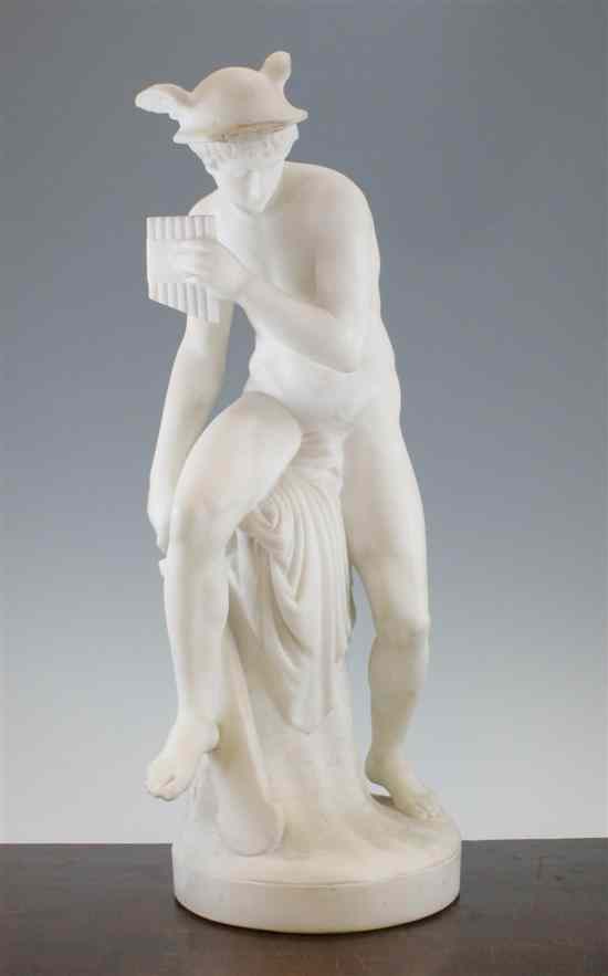 Appraisal: A th century carved Italian white marble figure of Mercury