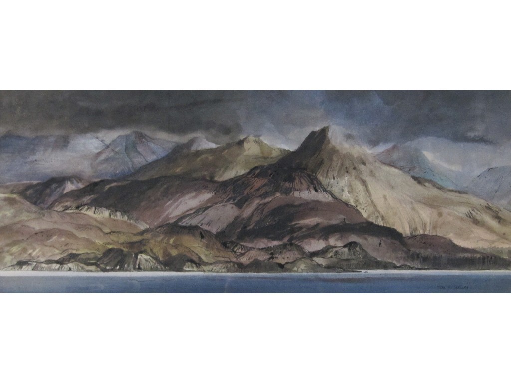 Appraisal: TOM H SHANKS RSW RGI Pen and wash 'Mountains of