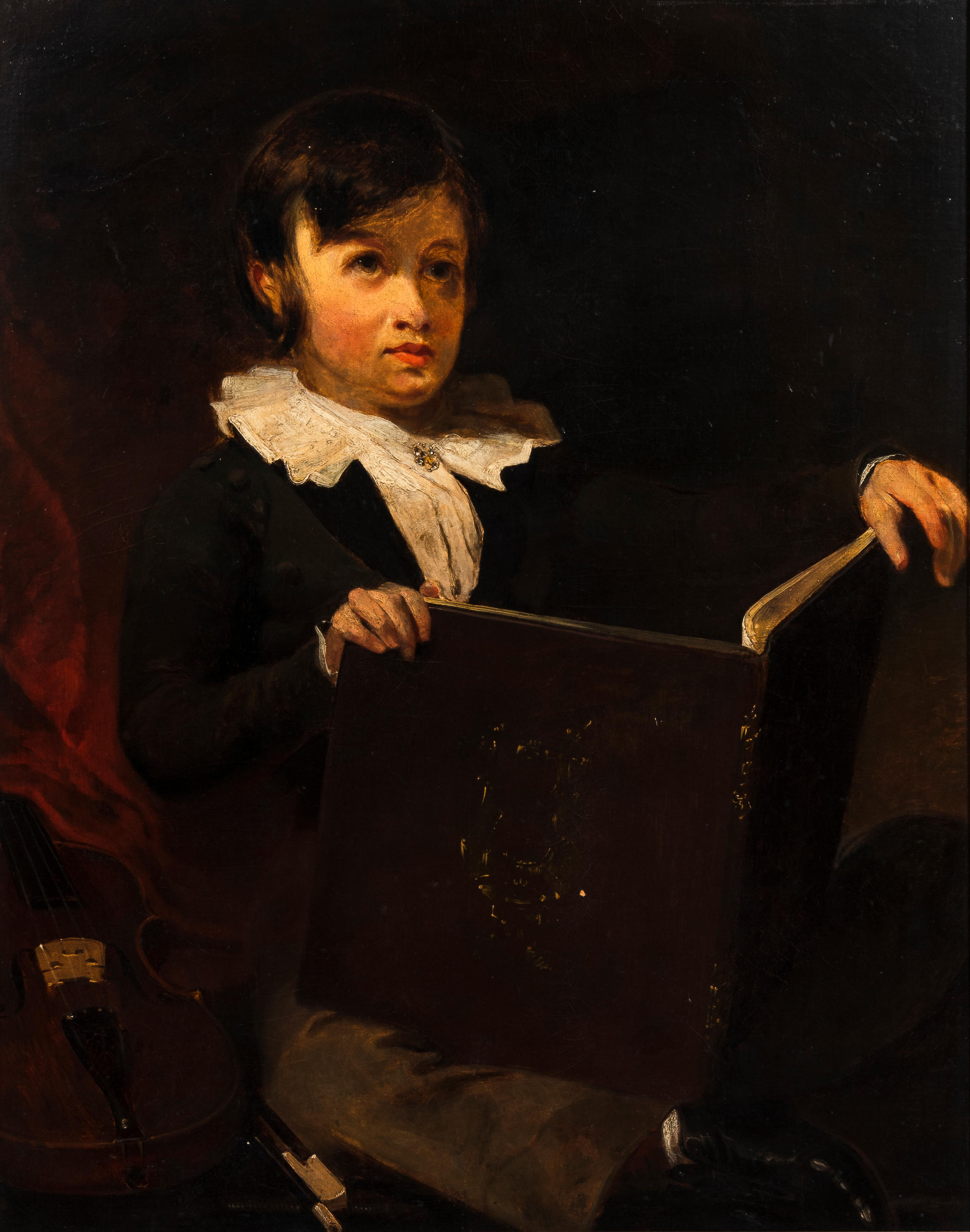 Appraisal: SCHOOL OF THOMAS SULLY AMERICAN - Robbie with Book Violin