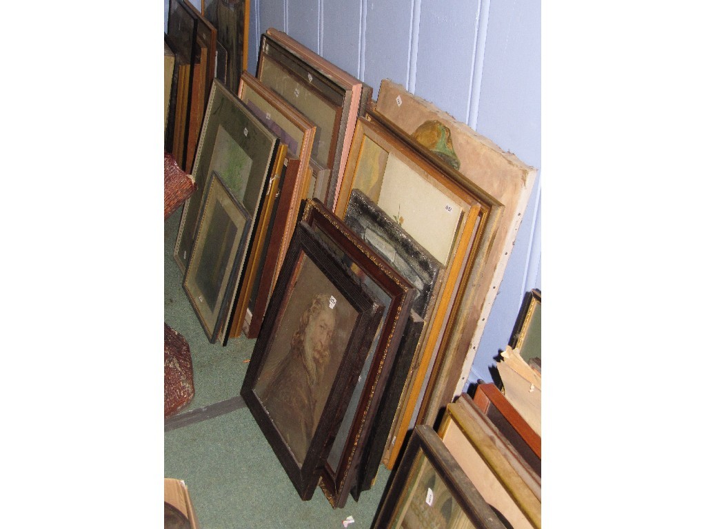 Appraisal: Large lot of oils watercolours pastels and prints