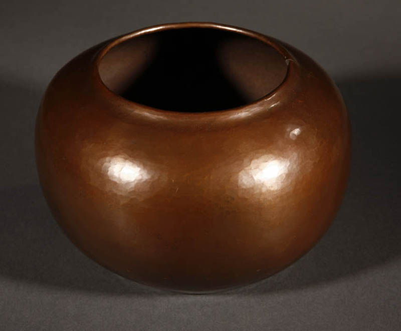 Appraisal: A Dirk Van Erp hammered copper cabinet vase A Dirk