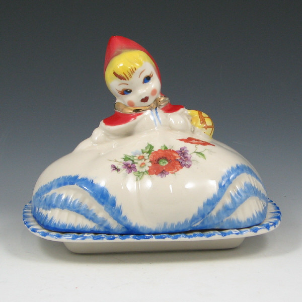 Appraisal: Hull Little Red Riding Hood Covered Butter Dish Little Red