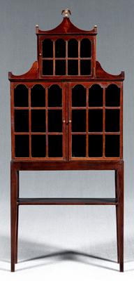 Appraisal: Federal inlaid mahogany cabinet ash chestnut and white pine secondary