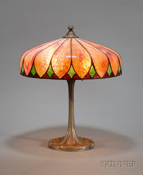 Appraisal: Mosaic Glass Table Lamp Glass and patinated metal Early th