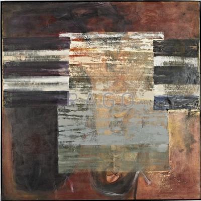 Appraisal: BEVERLY FLOYD American th c Mixed media on canvas works