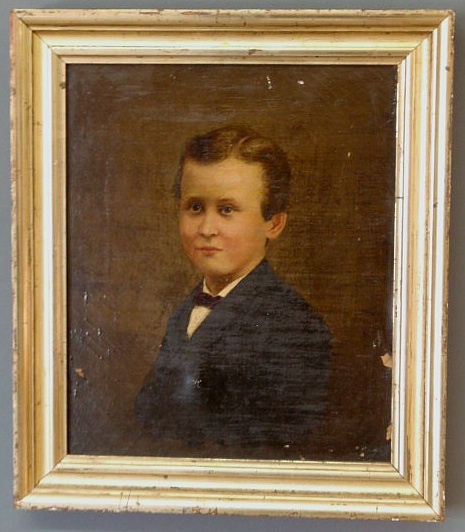 Appraisal: Oil on canvas portrait of a boy late th c