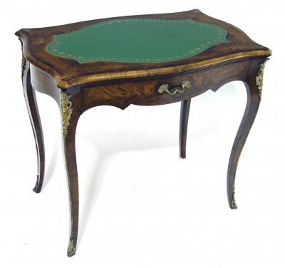 Appraisal: A VICTORIAN WALNUT KINGWOOD AND FLORAL MARQUETRY WRITING TABLE in