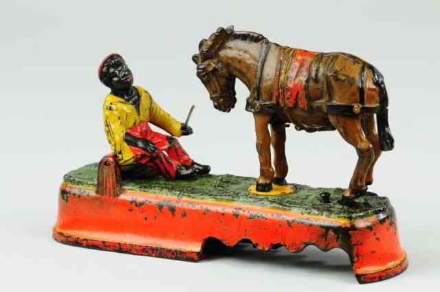 Appraisal: I ALWAYS DID SPISE A MULE-BENCH MECHANICAL BANK Red base