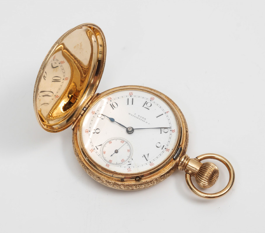 Appraisal: JACOB KARR WASHINGTON K POCKET WATCH k gold hunter case