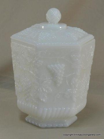 Appraisal: Anchor Hocking FireKing Milk Glass Covered Jar - sided jar