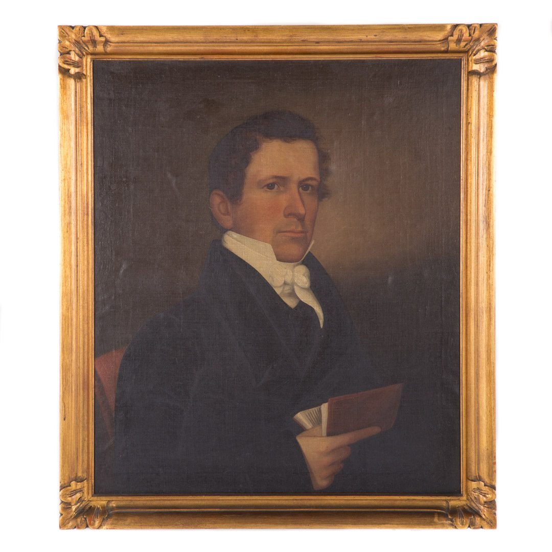 Appraisal: American School th c Portrait of a Gentleman oil on