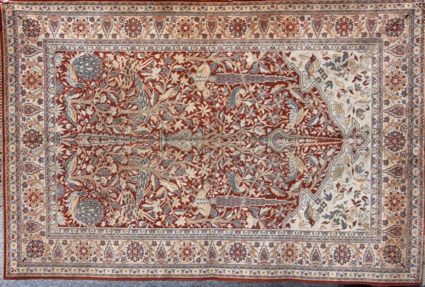 Appraisal: Fine s Tabriz type rug machine woven ' x '