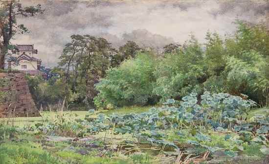 Appraisal: Alfred William Parsons - The Old Moat Japan watercolour on