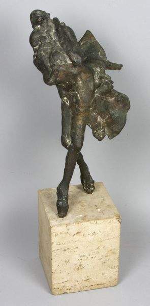 Appraisal: Heriberto Juarez Mexican dancing figure th Century bronze on travertine