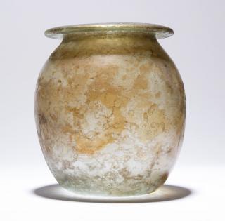 Appraisal: An Etruscan glass vase A clear glass vase of wide