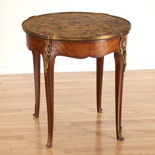 Appraisal: Louis XV style bronze mounted marble top table Louis XV