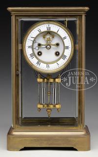 Appraisal: FRENCH CRYSTAL REGULATOR MANTEL CLOCK Last quarter th century France