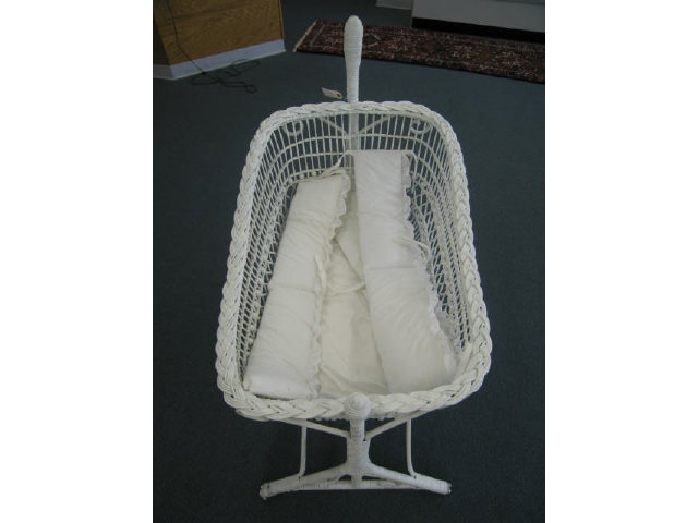 Appraisal: Wicker Baby Cradle on Stand scarce