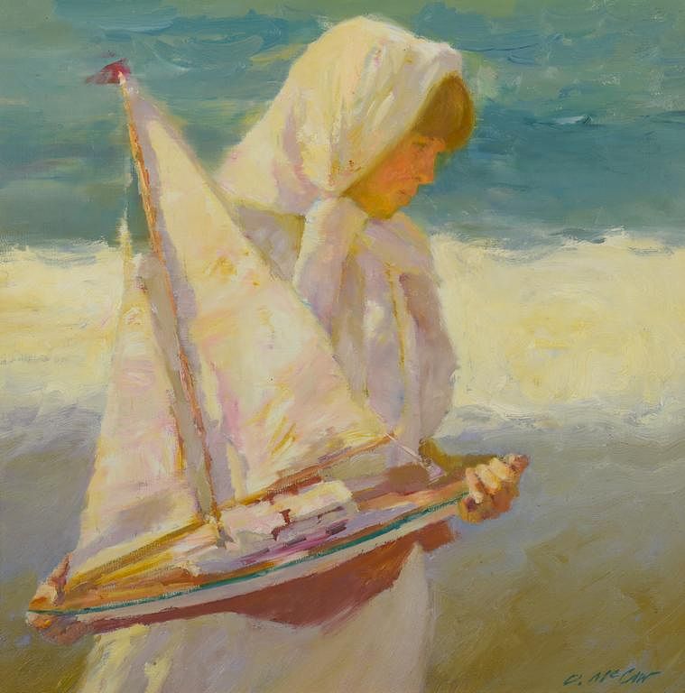 Appraisal: Dan McCaw o c Girl with Sailboat Dan McCaw American