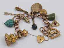 Appraisal: A yellow metal charm bracelet tests ct gold with approx