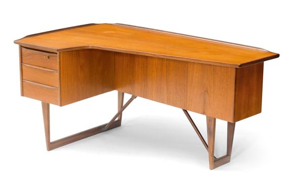 Appraisal: DANISH DESK Designed for L vig Chestnut and beech x