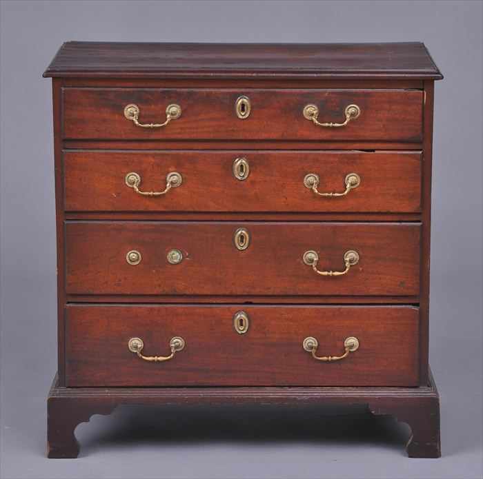 Appraisal: GEORGE III MAHOGANY AND PINE CHEST OF DRAWERS The top