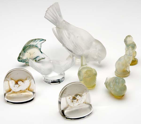 Appraisal: RENE LALIQUE SABINO Rene Lalique items of clear and frosted