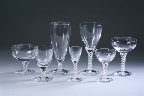 Appraisal: -PIECE STUART CRYSTAL STEMWARE SERVICE Ariel pattern Including twelve champagne