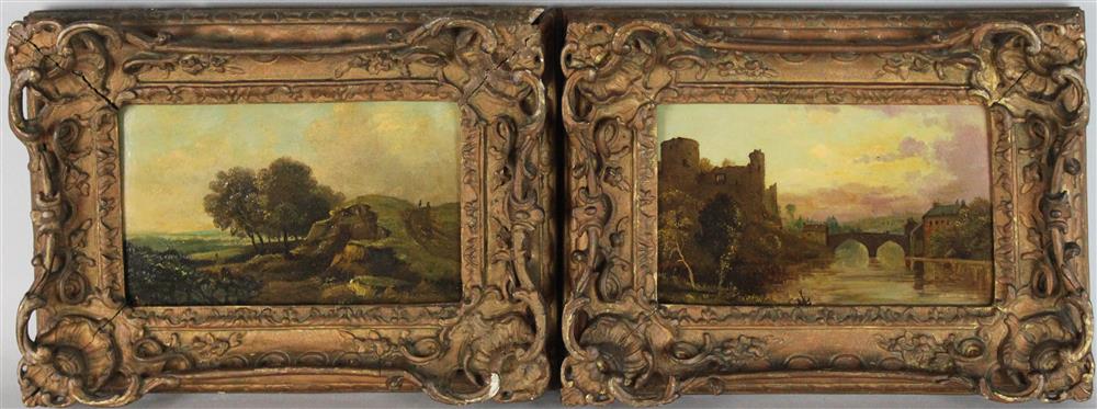 Appraisal: BRITISH SCHOOL TH TH CENTURY A PAIR OF LANDSCAPES Oil