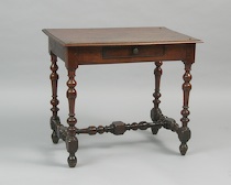 Appraisal: A Walnut End Table With One Drawer A walnut end