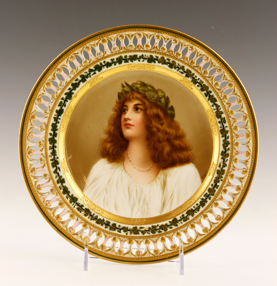 Appraisal: - th C Meissen Portrait Plate th century Meissen portrait