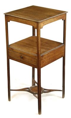 Appraisal: A late George III mahogany square washstand the later top