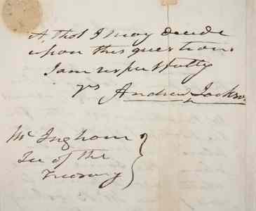 Appraisal: ANDREW JACKSON ALS LETTER WITH COVER - Written while President