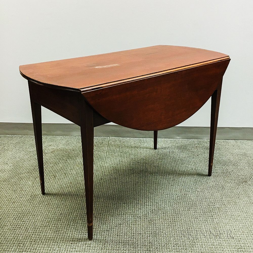 Appraisal: Federal Inlaid Cherry Drop-leaf Table Federal Inlaid Cherry Drop-leaf Table