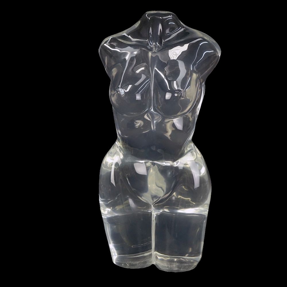 Appraisal: Contemporary Lucite Sculpture Nude Torso Contemporary Lucite Sculpture Nude Torso