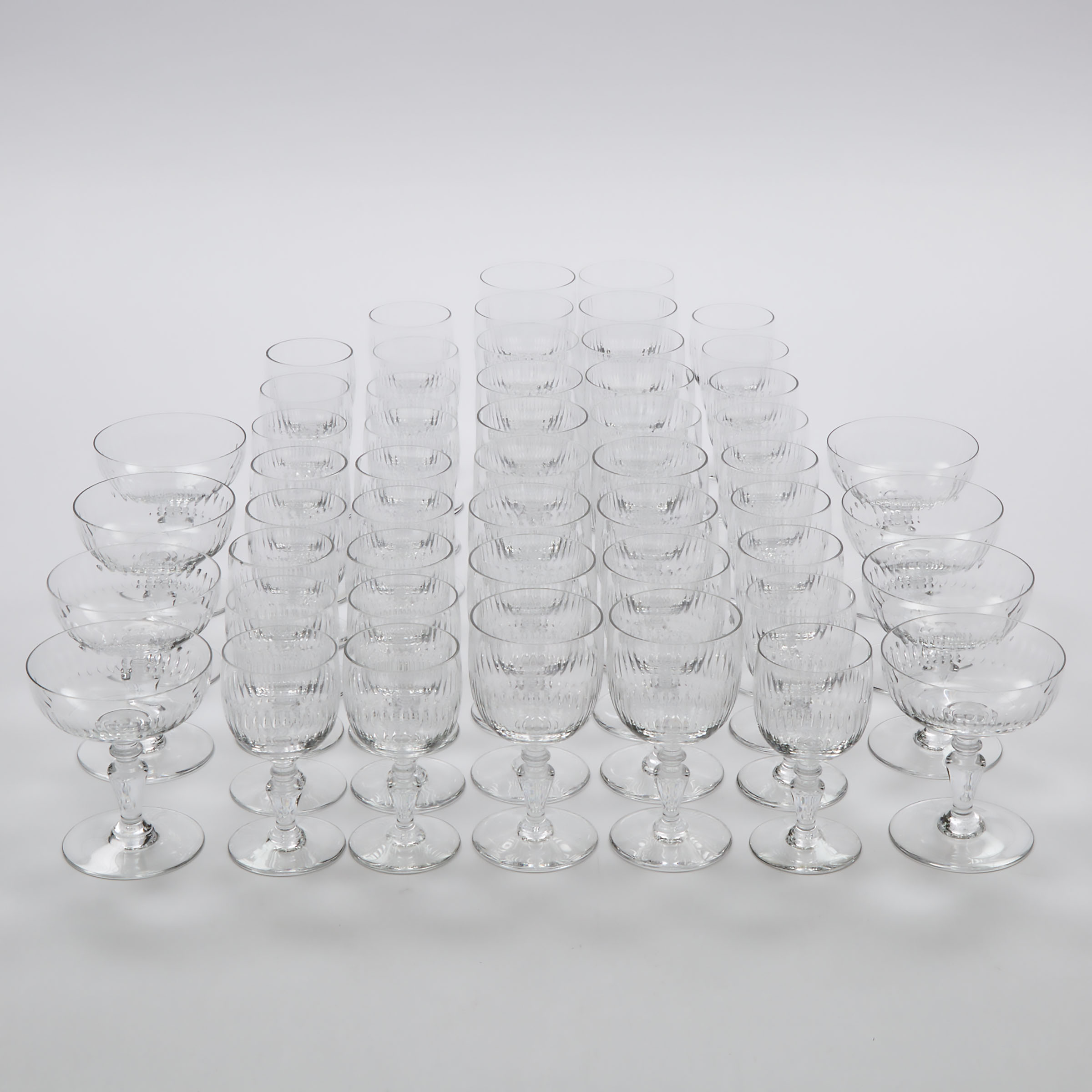 Appraisal: Baccarat 'Renaissance' Pattern Cut Glass Stemware th century comprising fifty-two