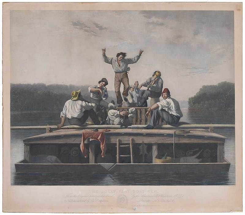 Appraisal: After George Caleb Bingham American - The Jolly Flat Boat