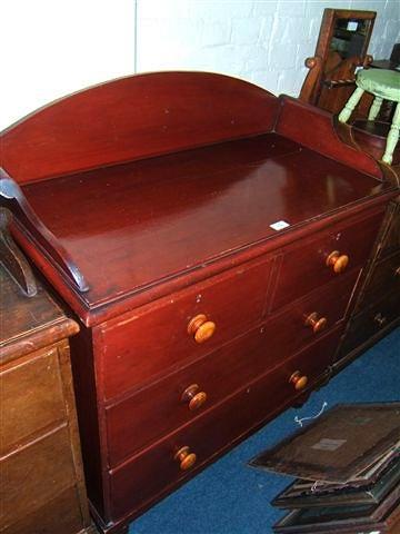 Appraisal: A Victorian dark stained pine 'Welsh' chest of two short