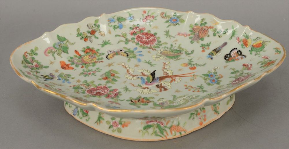 Appraisal: Famille Rose diamond-shaped footed charger China first half of th