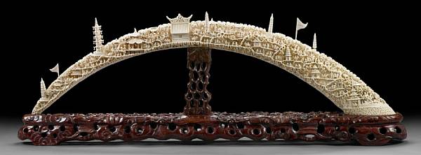 Appraisal: A massive pieced and reticulated ivory tusk th Century Carved