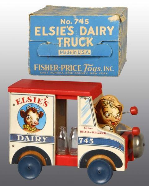 Appraisal: Fisher Price No Elsie's Dairy Truck Toy Description American Circa